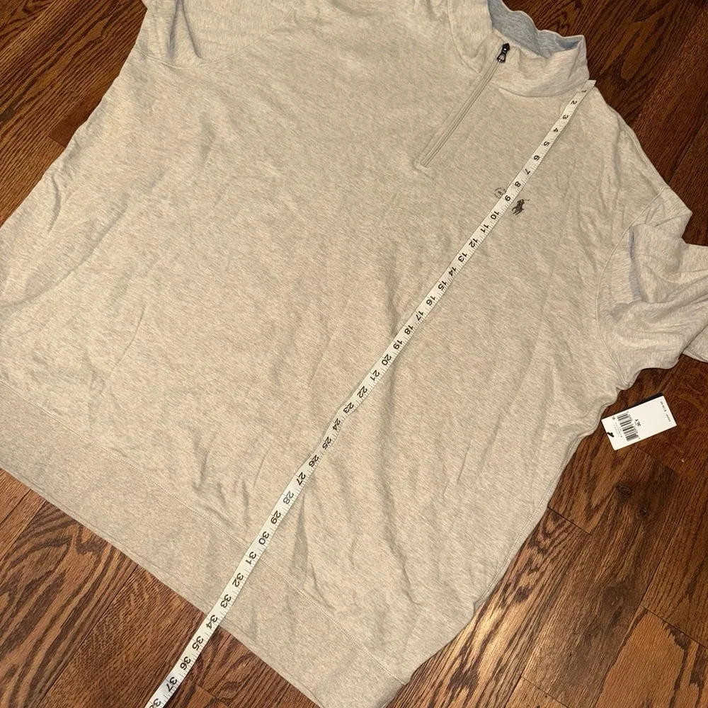 NWT Polo Ralph Lauren Performance‎ 1/4 Zip Pullover Men's 3XLT Grey Beige Soft